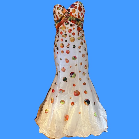 Blush Prom By Alexia Mermaid Princess Polka Dot Multicolour Dress - Picture 1 of 12